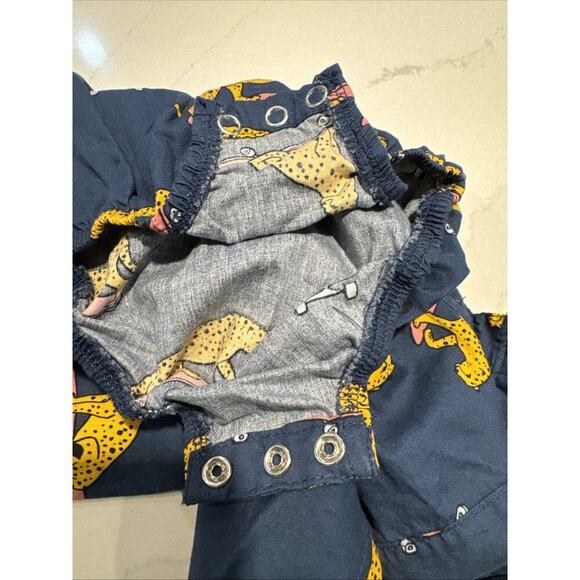 Mick Mack Skateboarding Cheetah Navy Blue Collared Bottom Snap Cotton 6-9 Mo. - Picture 8 of 8